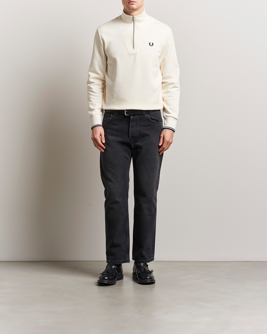 Fred Perry Half Zip Sweatshirt Ecru