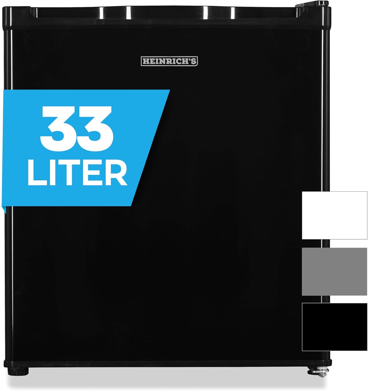 HEINRICHS Mini Gefrierschrank 33L klein kompakt leise:40dB Gefrierbox; wechselbarer Türanschlag; mini Tiefkühltruhe bis zu -18°C,Tiefkühlschrank,perfekt für Büro Camping Outdoor Heinrich´s (schwarz)