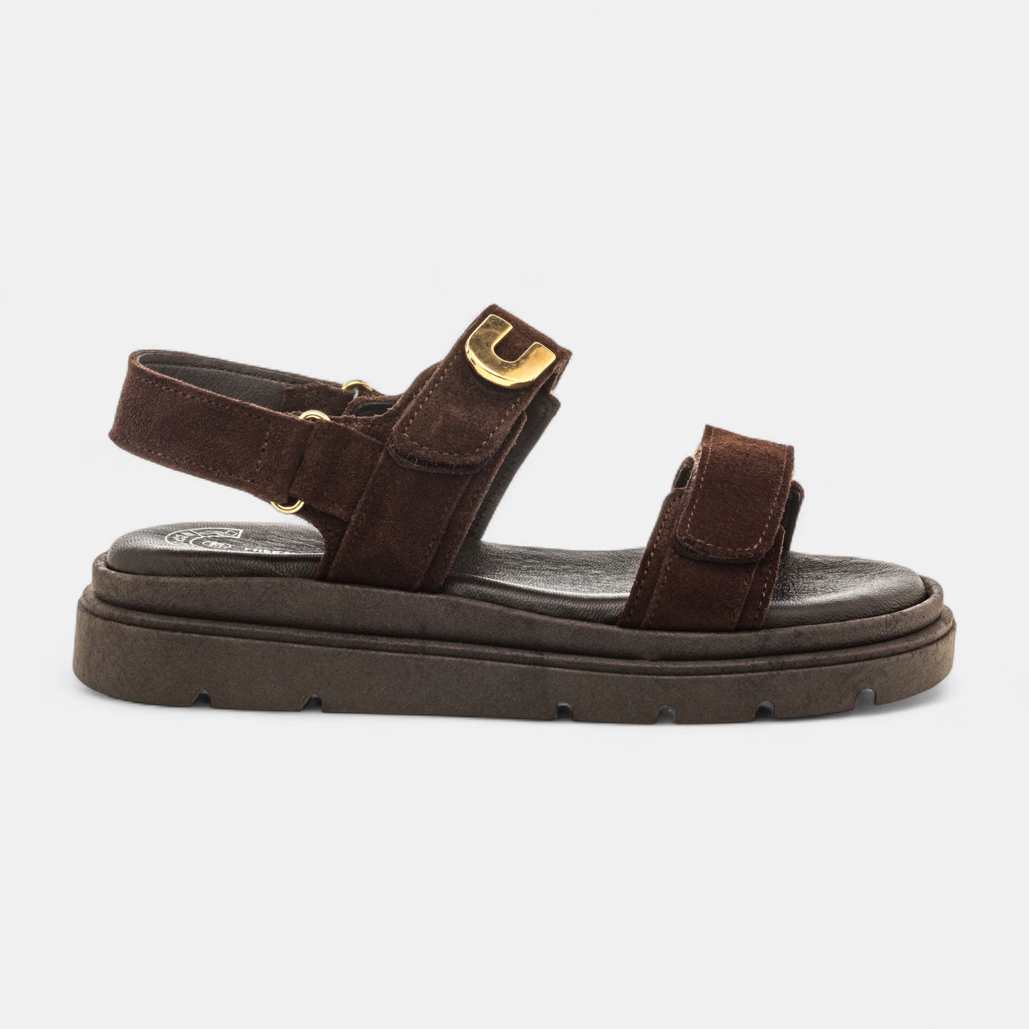 Sandales Femme en cuir marron