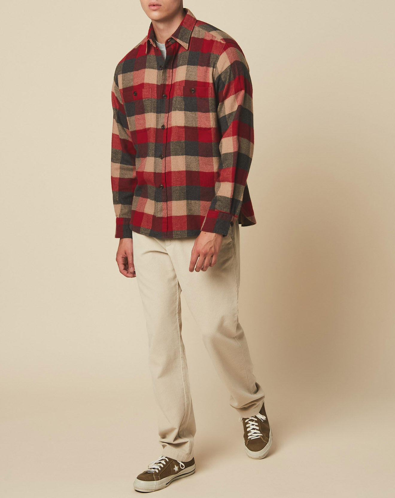 Hartford Surchemise slim Percey navy/camel/rouge