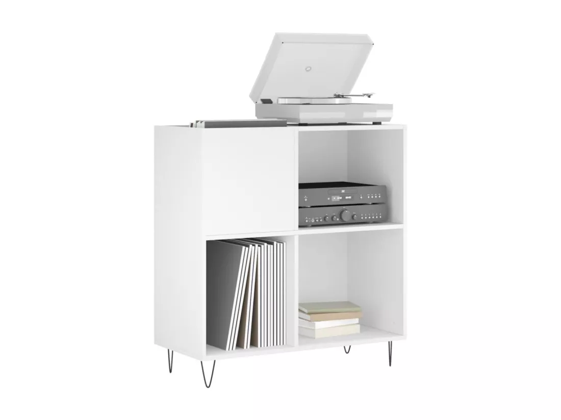 Armoire à disques blanc 84,5x38x89 cm bois d'ingénierie