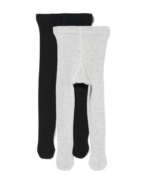 2 collants epais bébé gris chiné