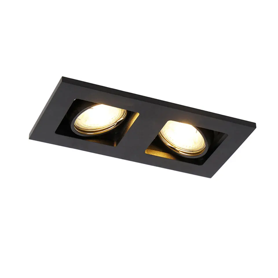 Qazqa inbouwspots qure zwart gu10
