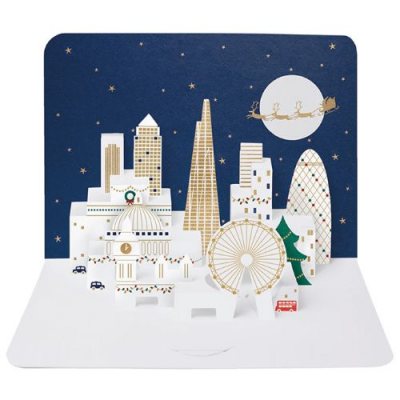 golden london skyline 3d form cards x5