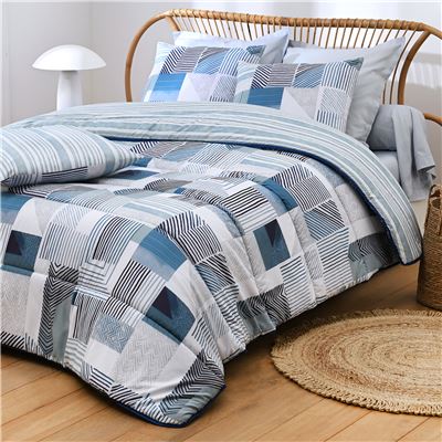 Couette DÉCO DOUBLE FACE motif graphique - Becquet Création - Légère ou chaude