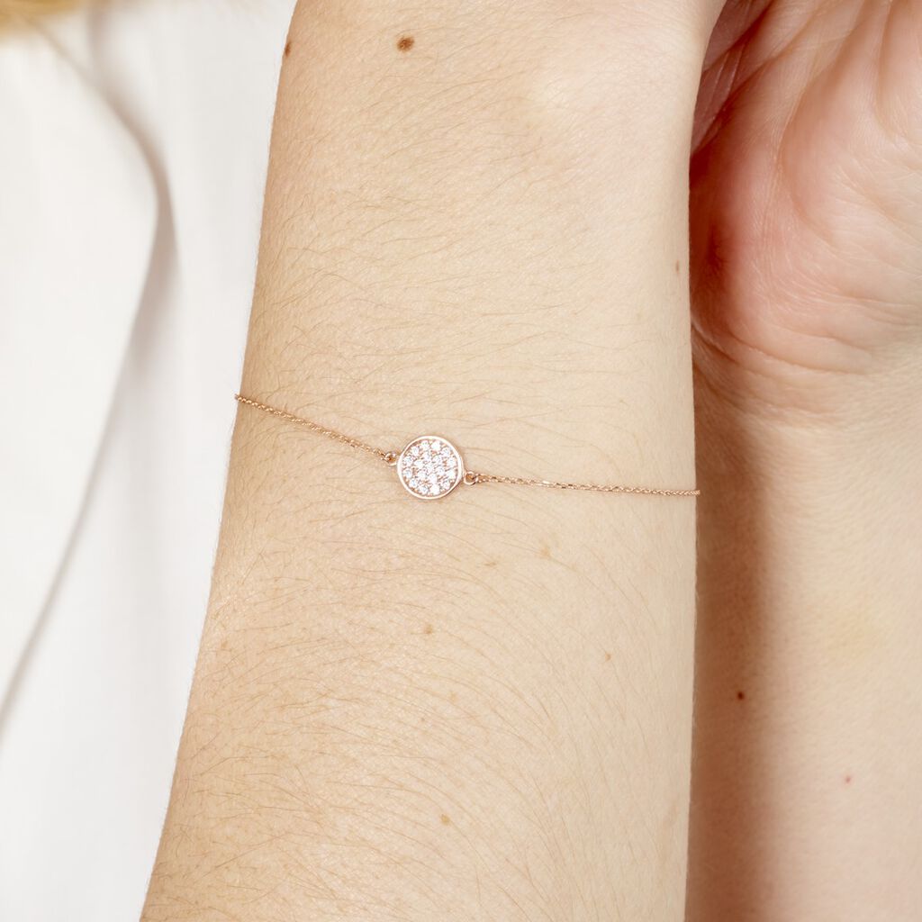 Bracelet Helinie Or Rose Oxyde De Zirconium