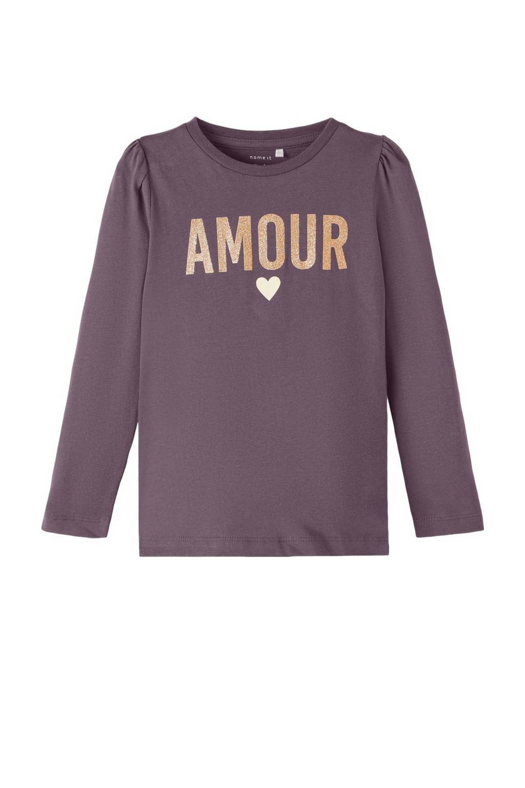 NAME IT longsleeve NMFPRONJAS met tekst paars