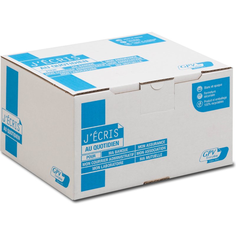 Enveloppe 162 x 229 mm GPV 90 g sans fenêtre blanche - Boîte de 500