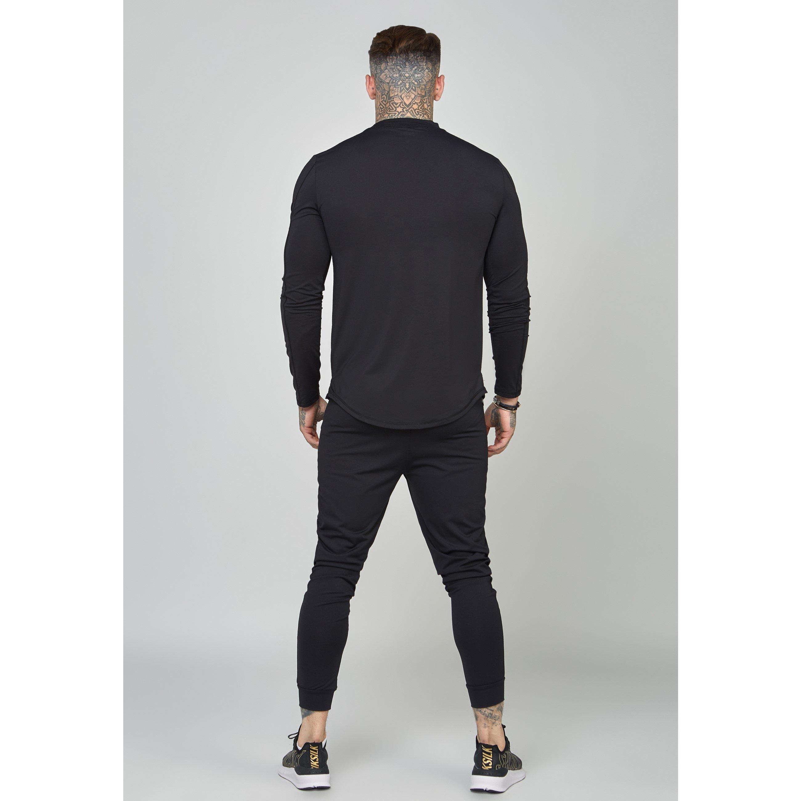 SikSilk Muscle Fit Long Sleeve Top Mens