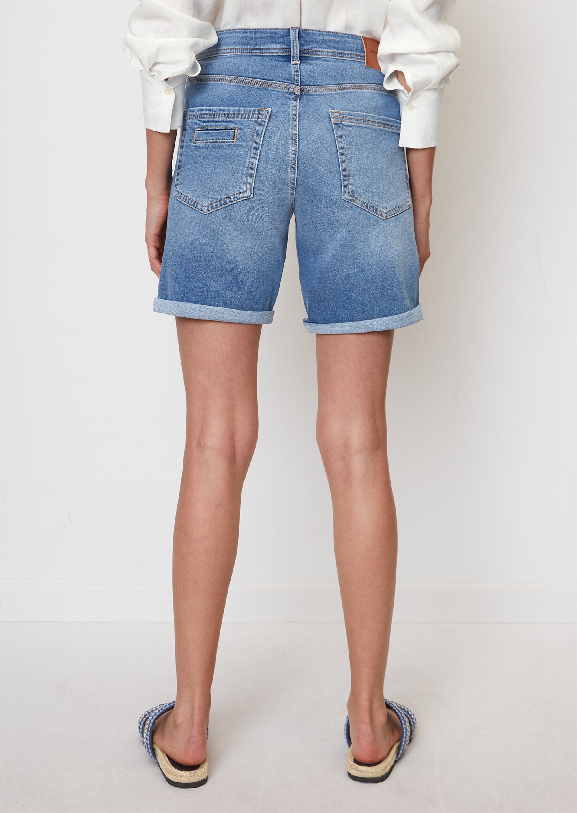 Jeans-Shorts Modell THEDA boyfriend mid waist aus Baumwoll-Mix