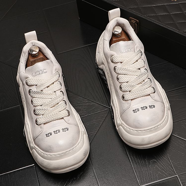 Mr Ozera - Platform Numbering Lace-Up Sneakers