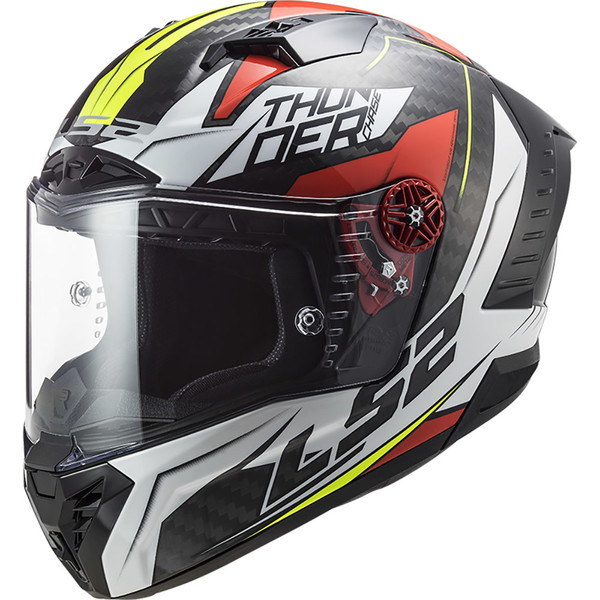LS2 - Casque FF805 Thunder Carbon Chase Blanc / Rouge / Jaune