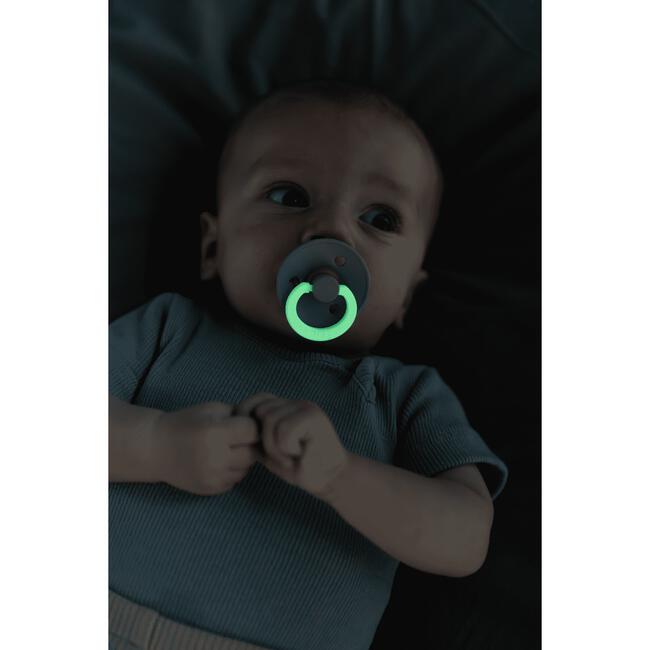 BIBS Glow in the dark Fopspeen Two Pack Natuurlijk Rubber Sage/Vanilla Maat 1
