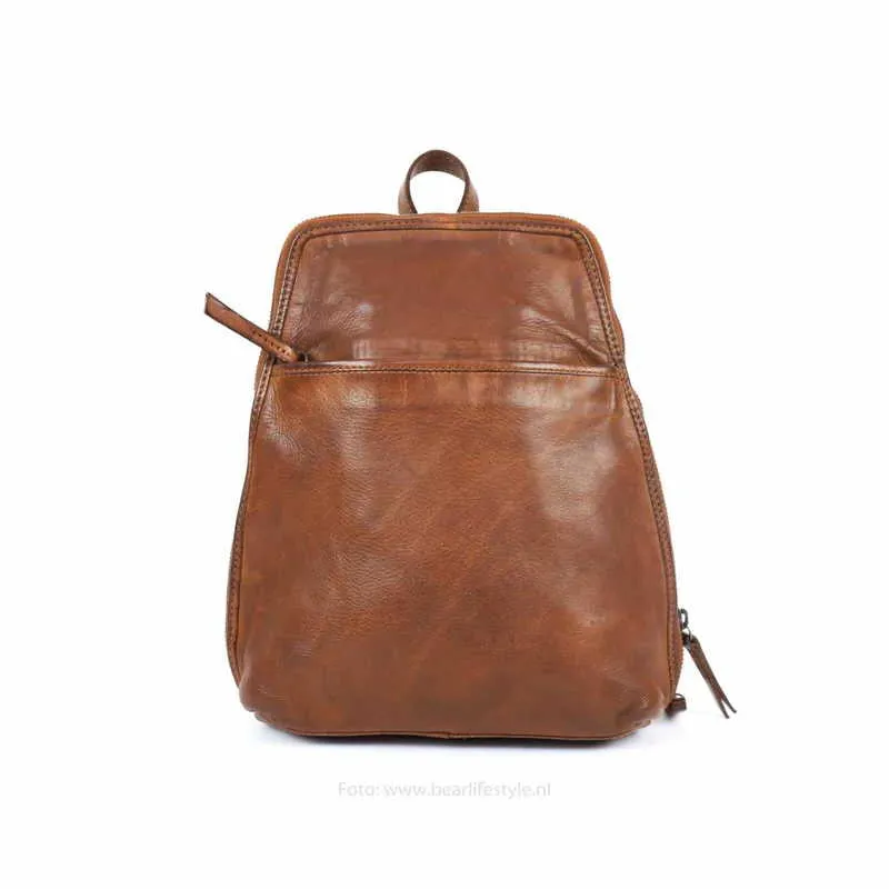 BEAR DESIGN Rucksack Cognac Leder