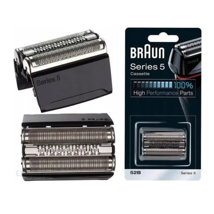 Series 5 52B Scherkopf Kassette BeardTrimmer Gesichts Haarentfernung Ersatz Rasierklinge - Silber / Schwarz