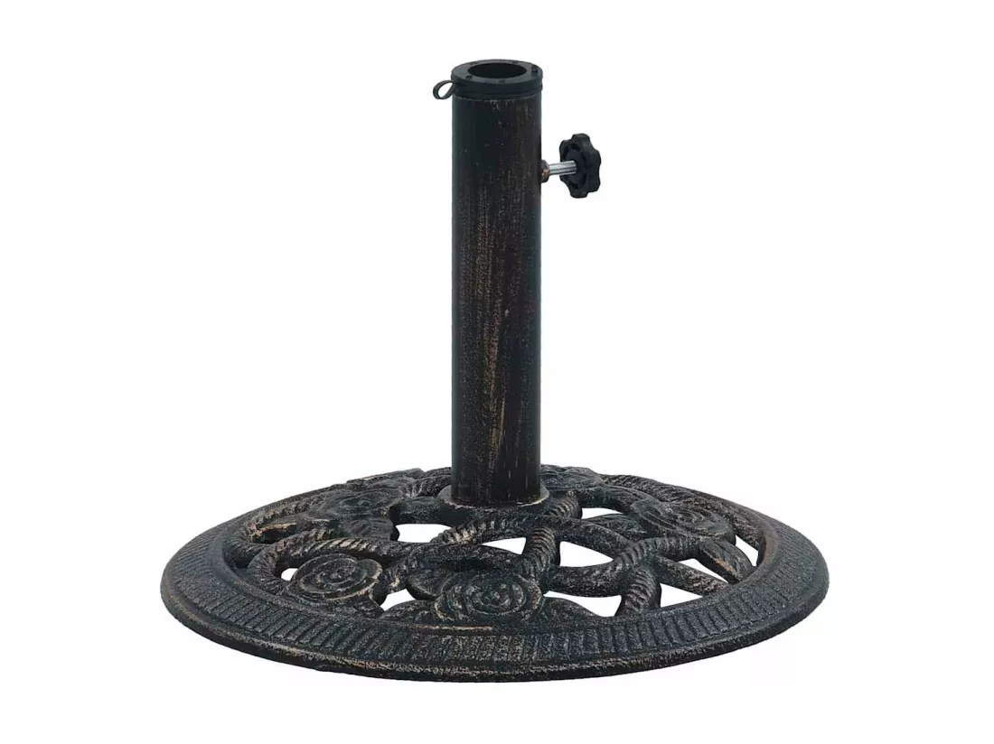 Prolenta Premium - Socle de parasol Noir et bronze 9 kg 40 cm Fonte