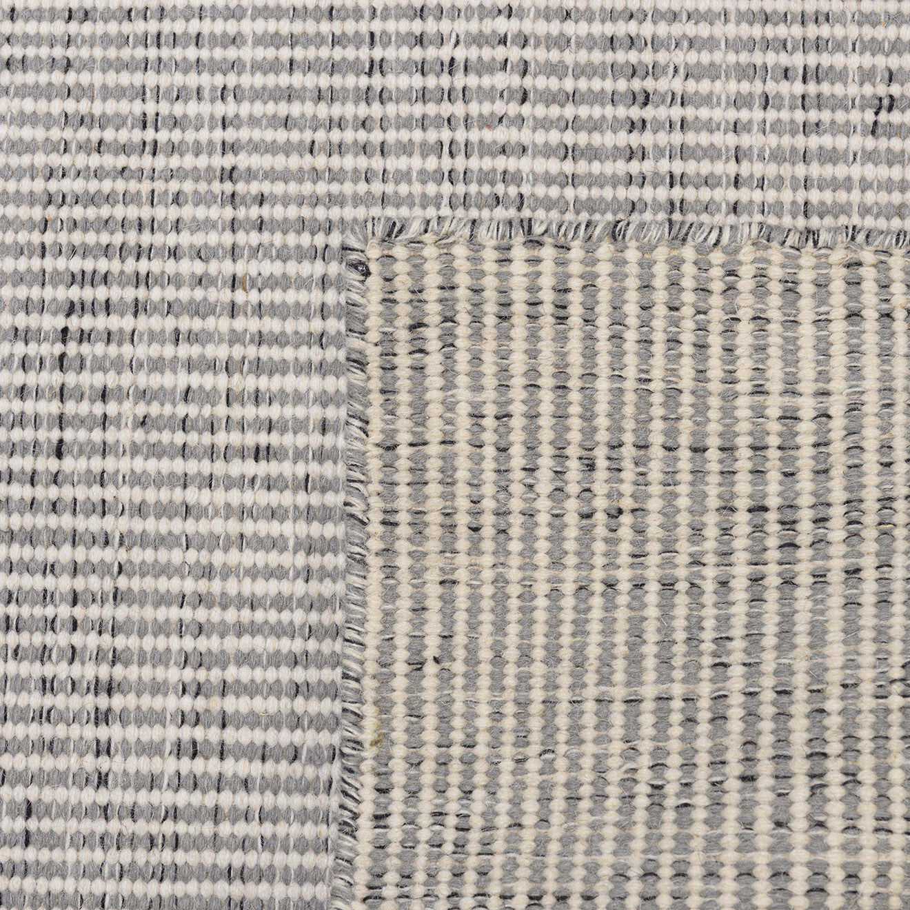 Macabane Tapis en Laine tissée Quentin blanc/gris - 290x200 cm