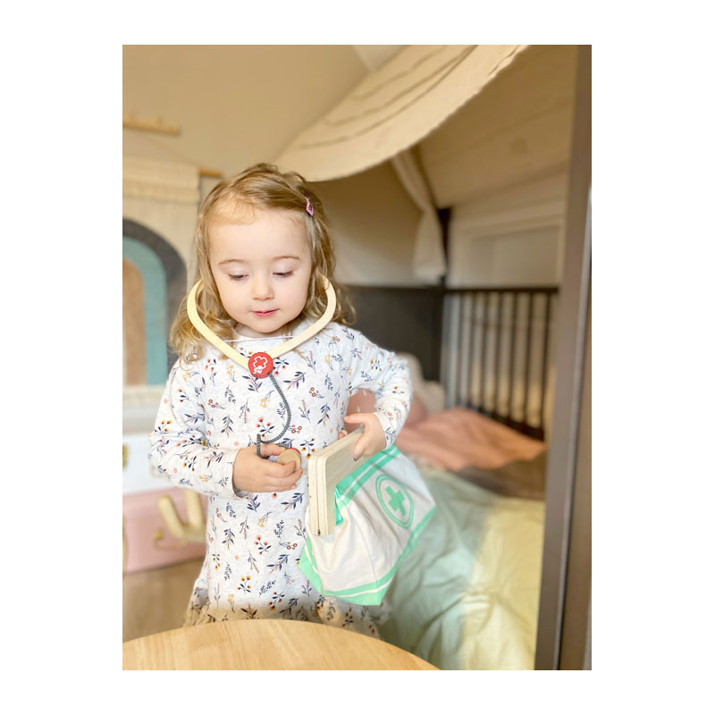 Small Foot-Dokterstas met Houten Dokter Accessoires, 18dlg.