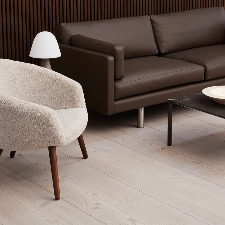 Fredericia - Ditzel Lounge Sessel, Walnuss / Schafsfell