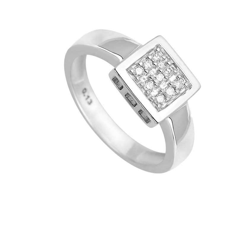 Bague Femme - Or 18 Carats - Diamant 0,13 Carats