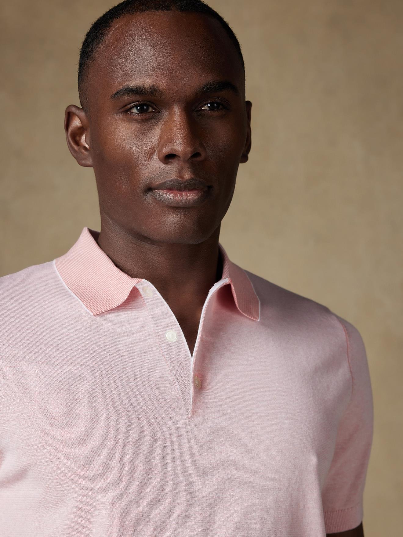 Polo Elbe en jersey rose