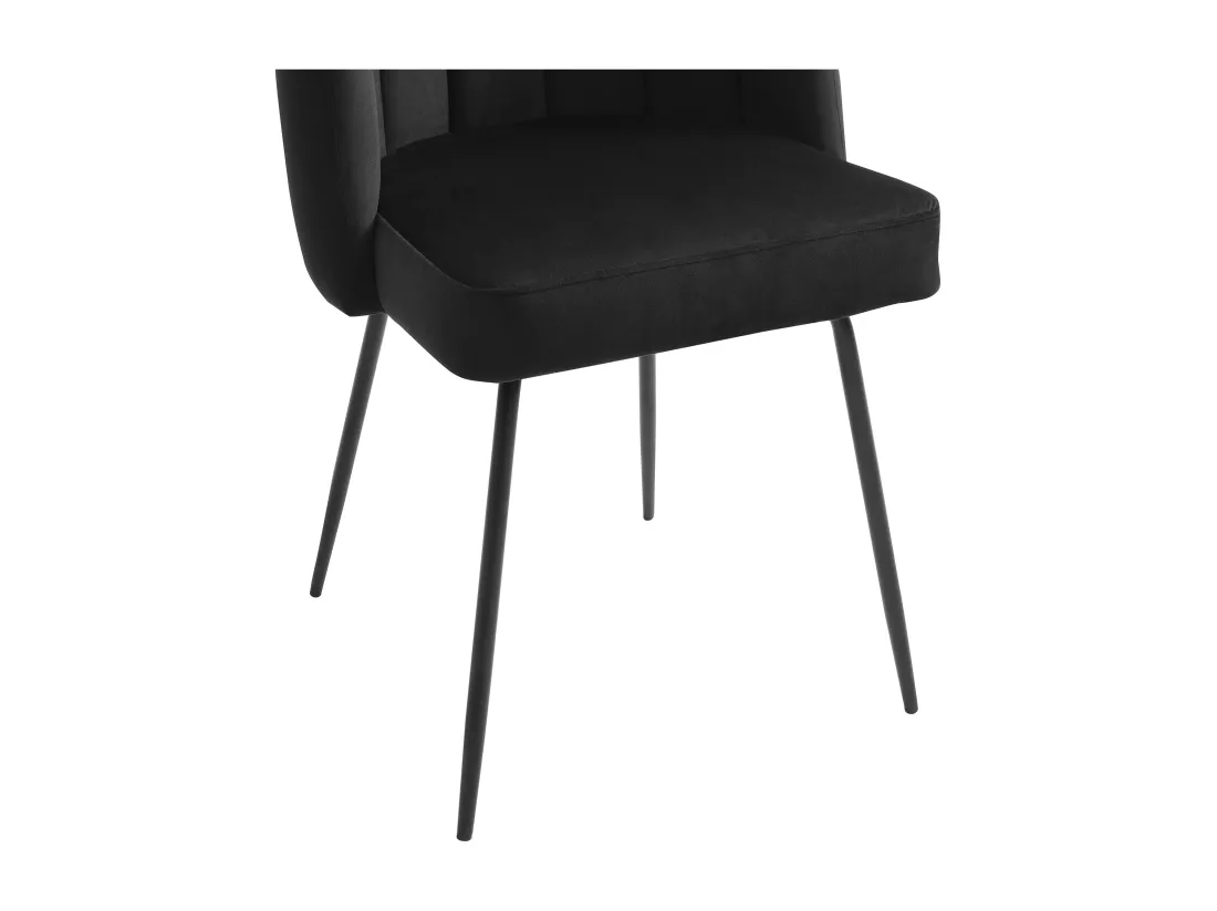 Lot de 6 chaises en velours et métal - Noir - ALTINAM de Pascal MORABITO