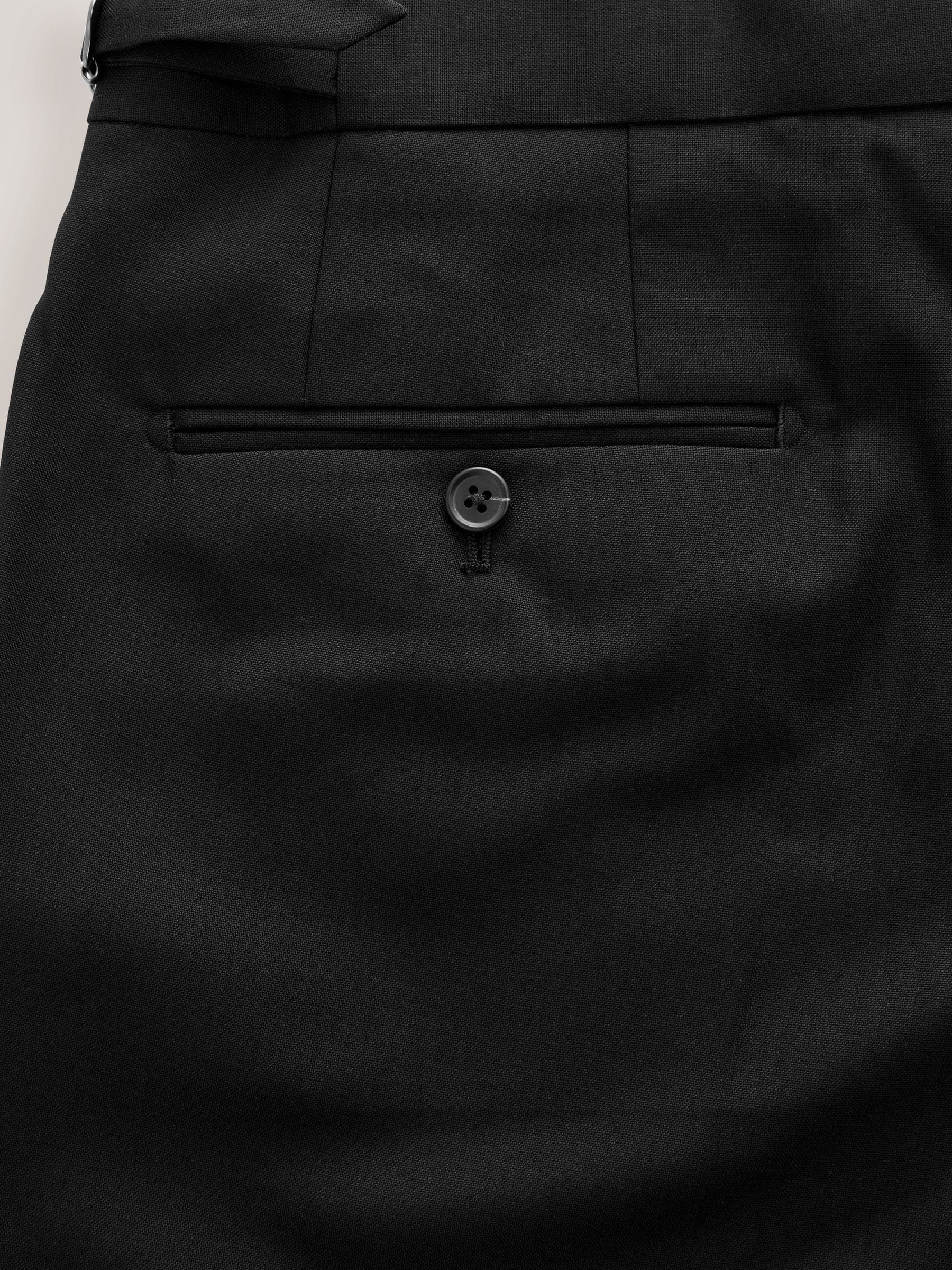 Zwart - Pantalon met zijverstelling en slim fit