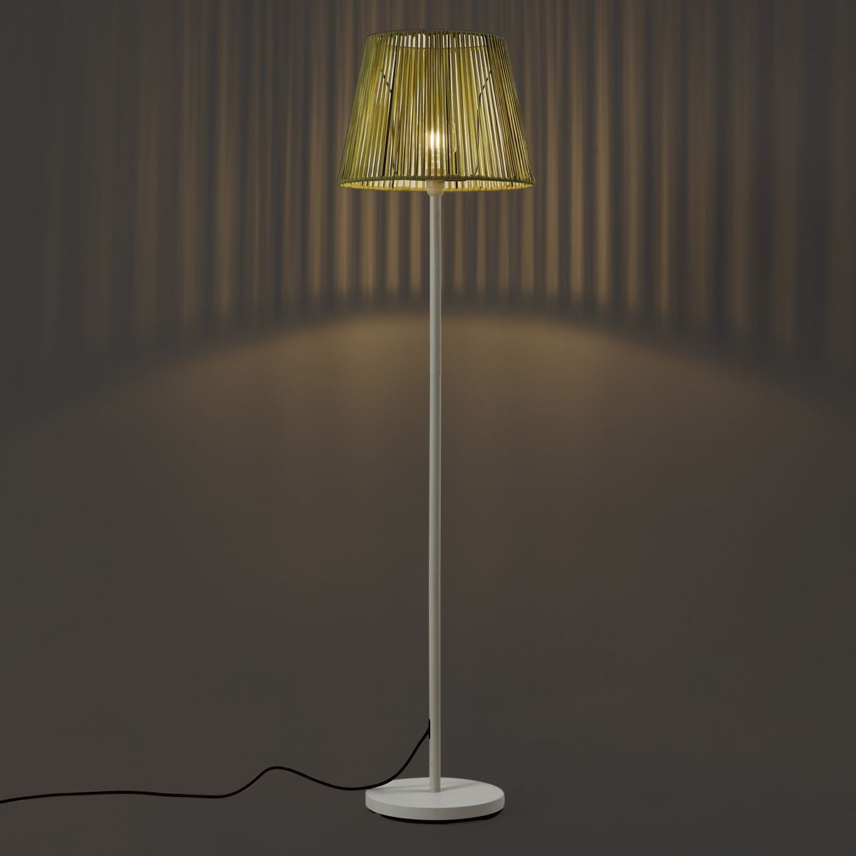 Buiten vloerlamp wit met kap groen touw IP44 - Virginia Jayla