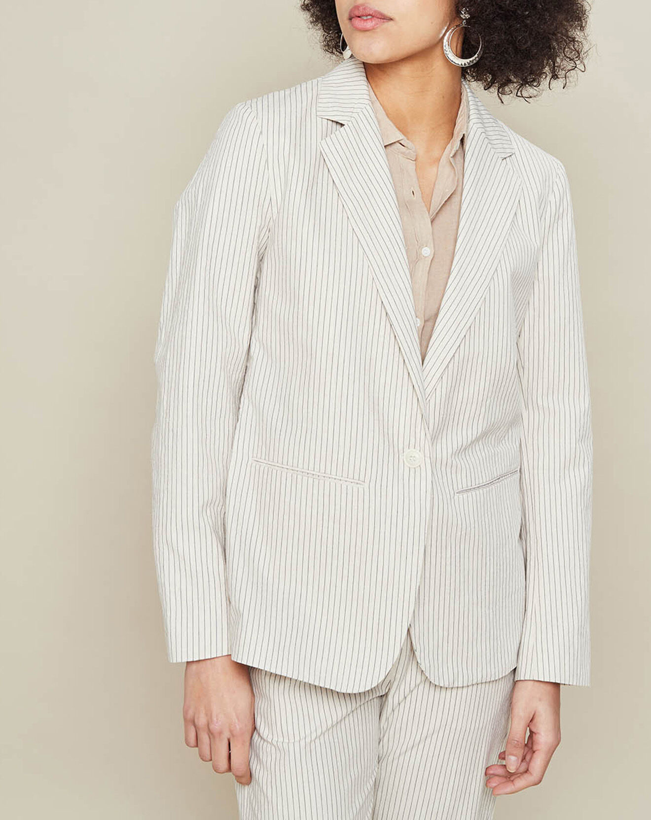 Hartford Blazer Virna à rayures bleu/beige