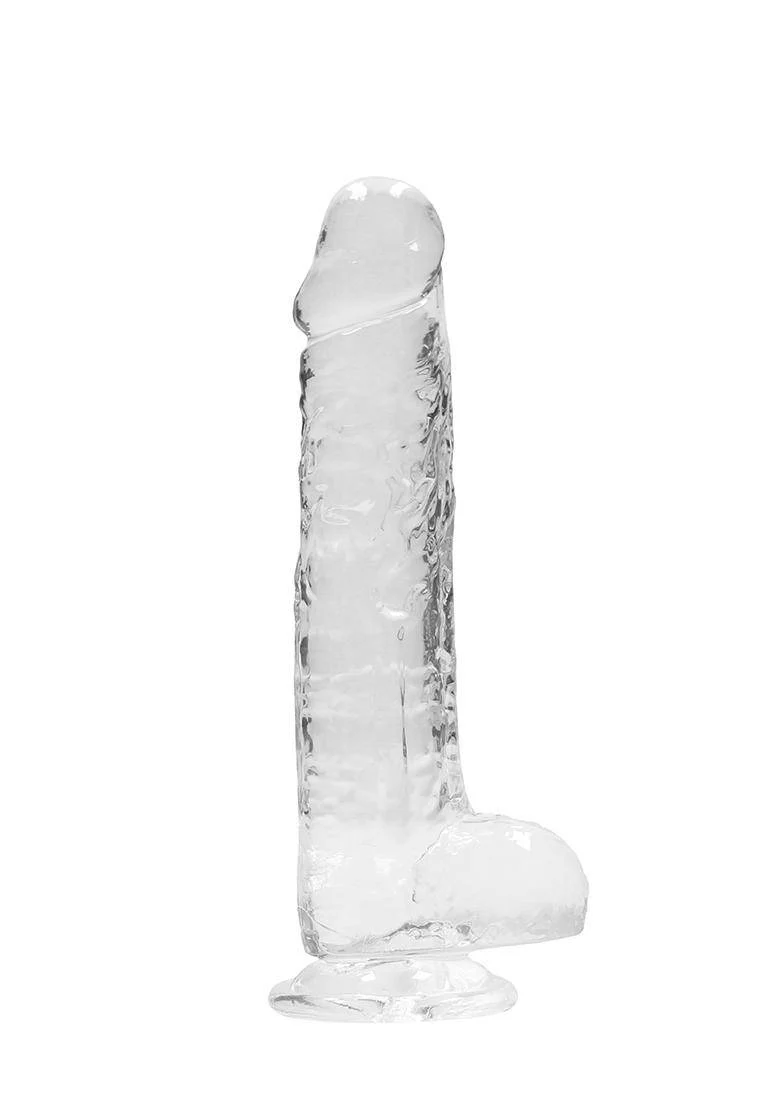 RealRock realistische dildo met scrotum - 21 cm - transparant
