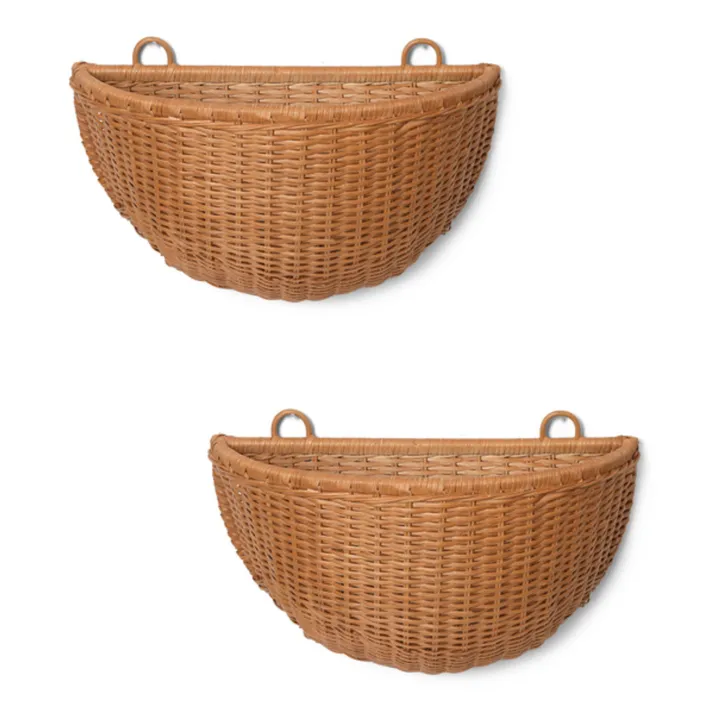 Ferm Living Kids Panier mural en rotin - set de 2