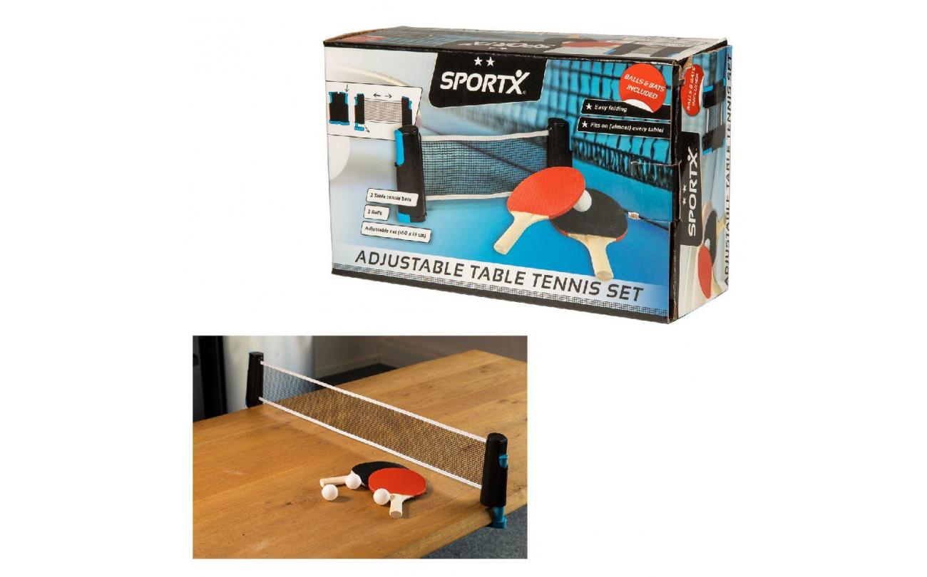 SportX Tafeltennisnet 160cm met 2 batjes en 2 ballen