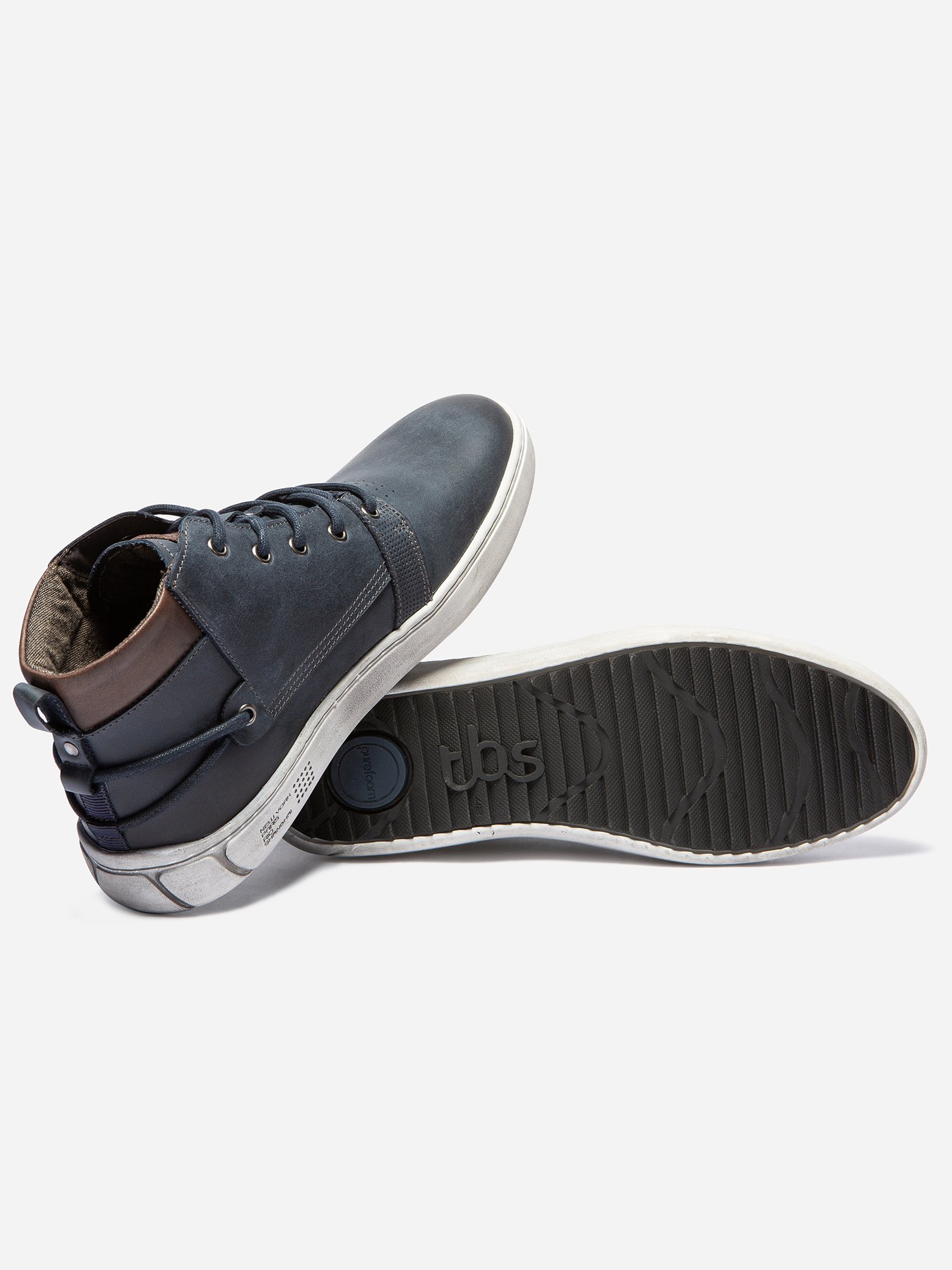 Baskets Montantes Homme Purefoam Cuir Marine