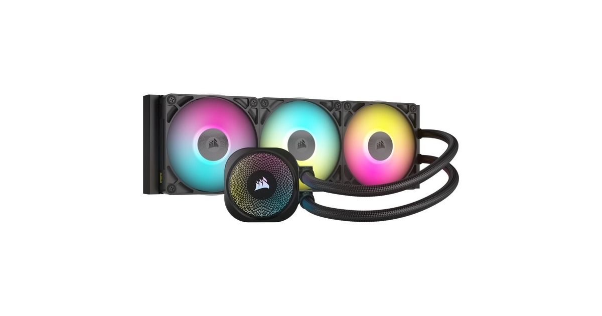 CorsairiCUE LINK TITAN 360 RX RGB + 3x iCUE LINK RX120 RGB Cooling bundel waterkoeling  (Zwart, 4-pins PWM fan-connector)
