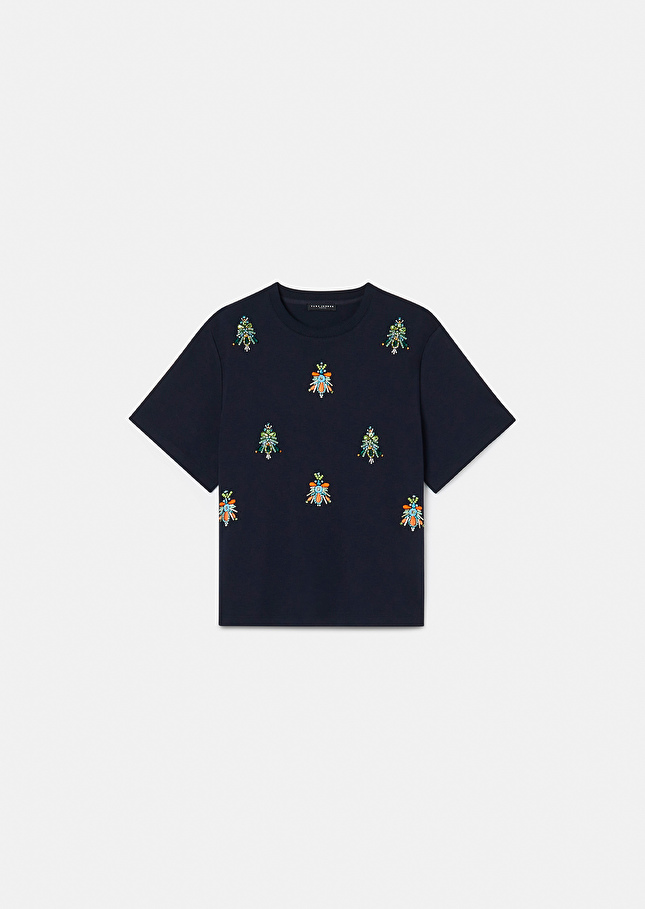 T-Shirt Tarabeebleu nuit en jersey
