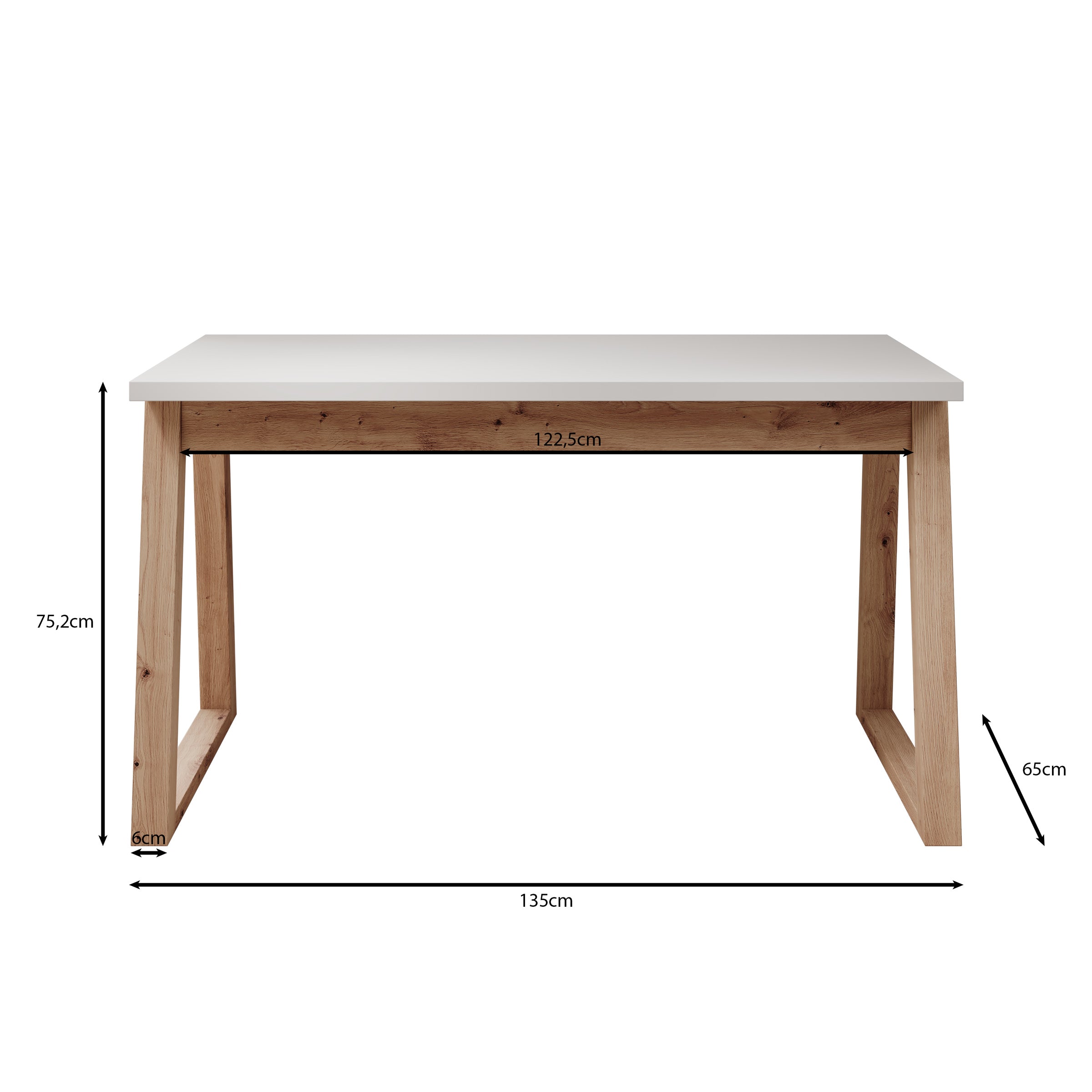 Meubella - Ithaca - Bureau - Zwart - 135x65 cm