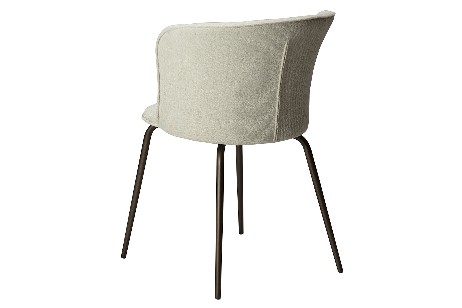 Eden spisestol Tekstil Bouclé Bone White med ben i antikk messing.