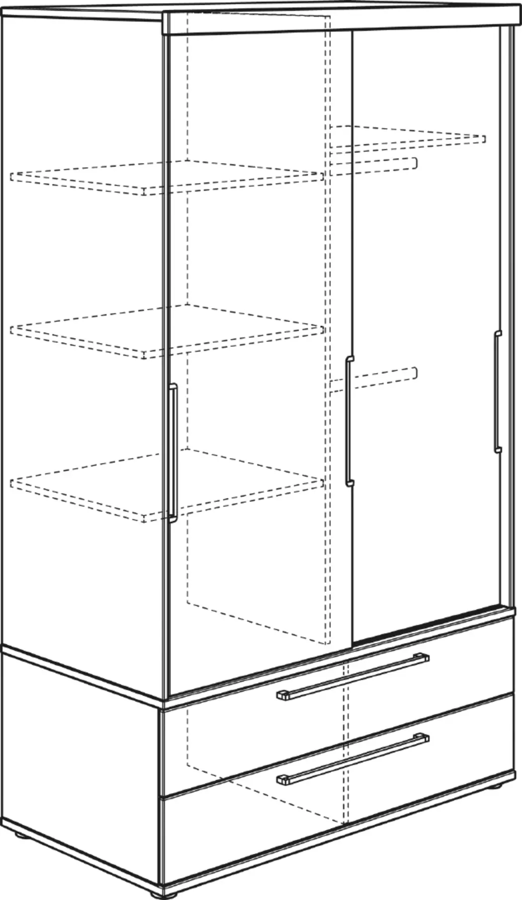 Schiebetürenschrank Fionn 124 x 207 cm