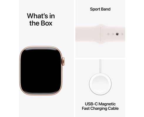 Apple Watch Series 10 GPS 42mm Rose Gold Aluminium Case with Light Blush Sport Band - S/M