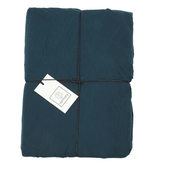 Haomy Drap-housse Dili en voile de coton | Bleu de Prusse