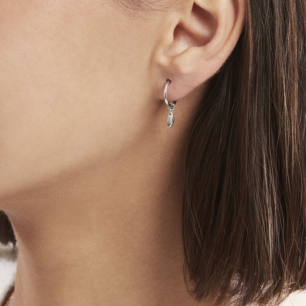 Créoles Argent Blanc Shelia