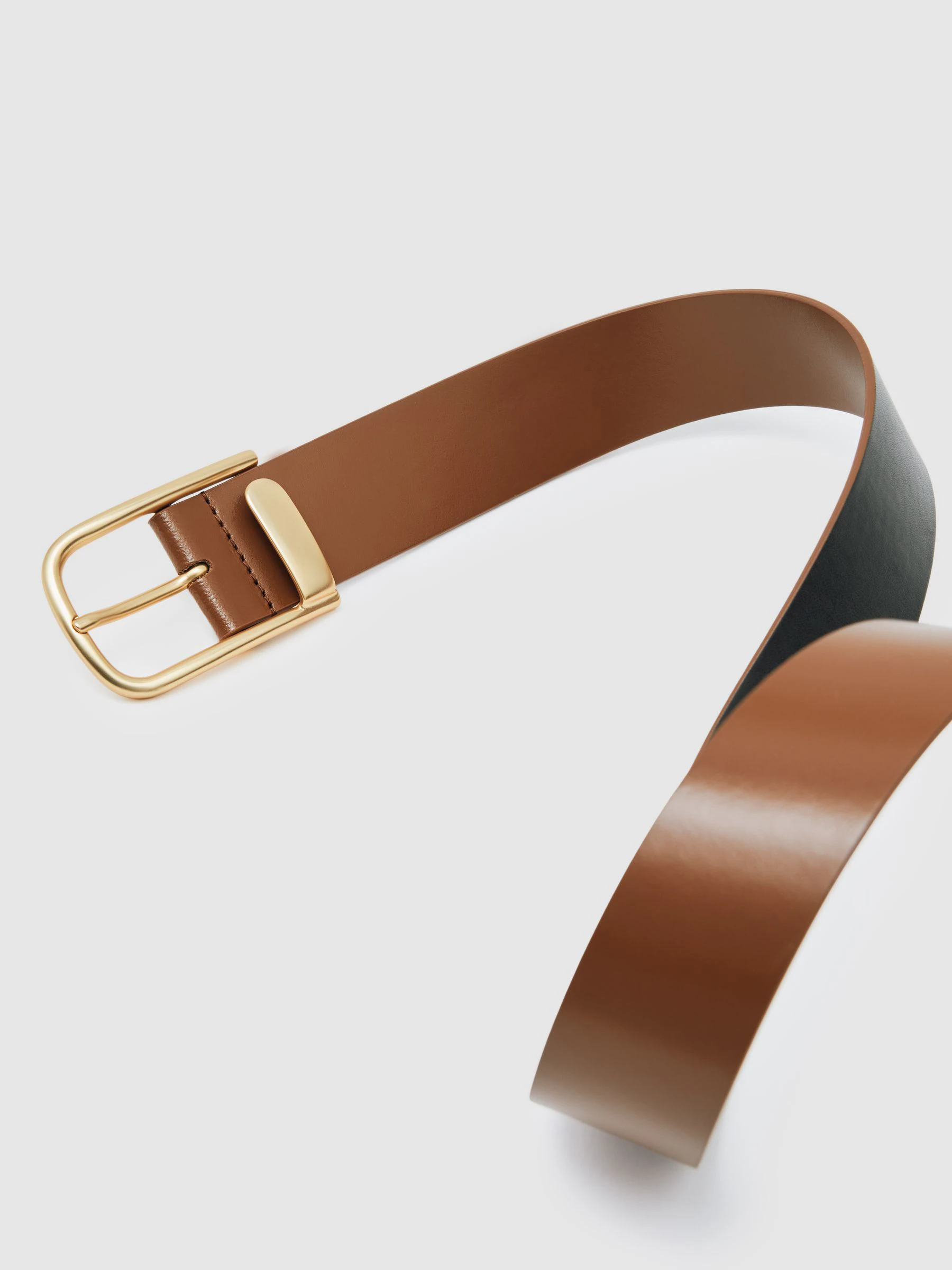 Lichtbruin - Reiss Iyla leren riem met halve gesp