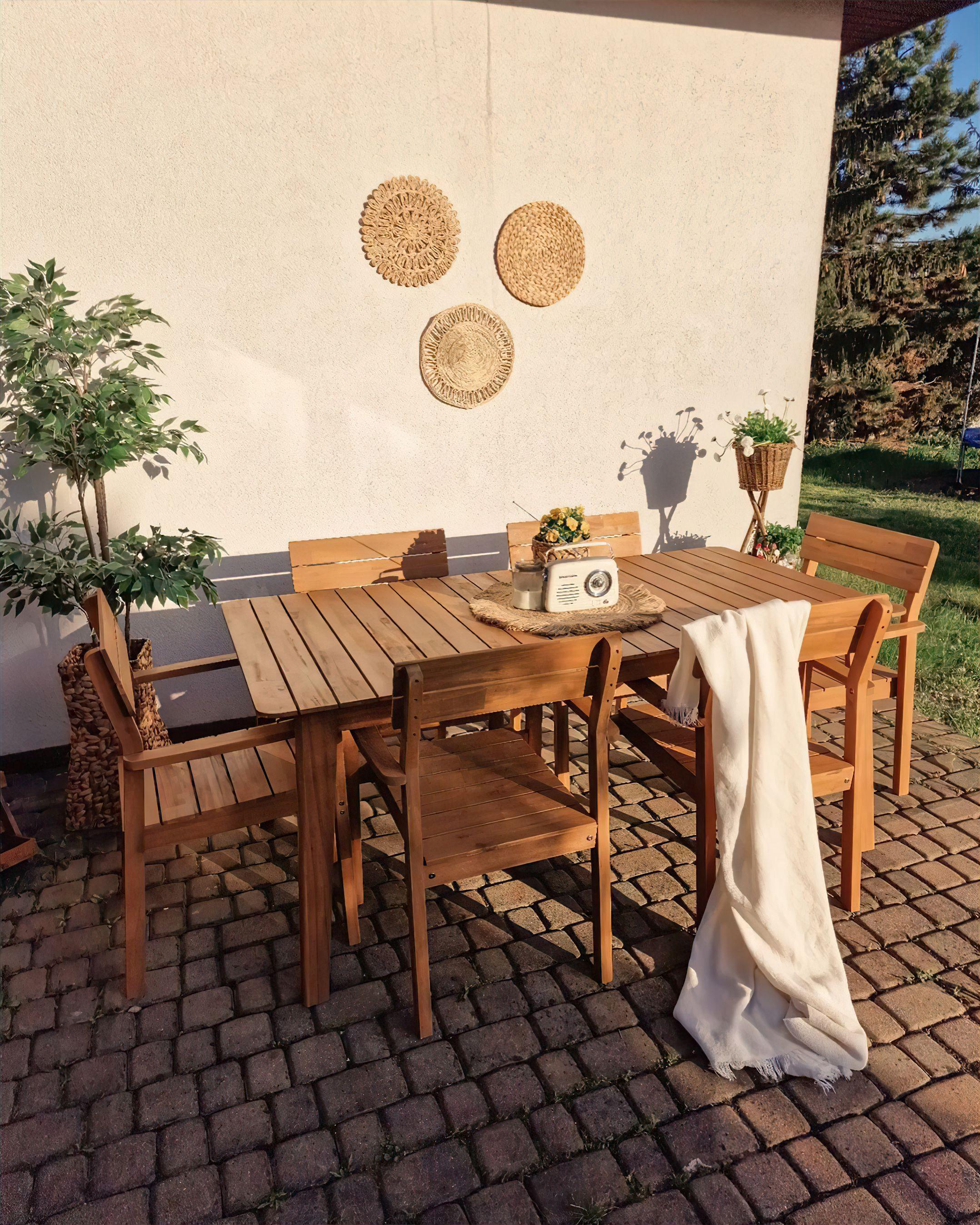 Tuinset 6-zits FORNELLI Acaciahout Bruin