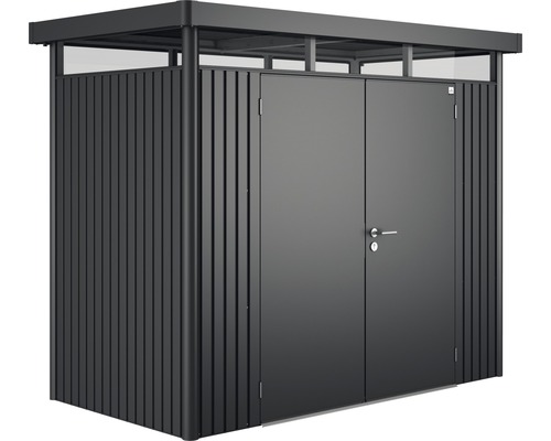 Biohort HighLine H1 tuinhuis met dubbele deuren, 275 x 155 cm, donkergrijs metallic