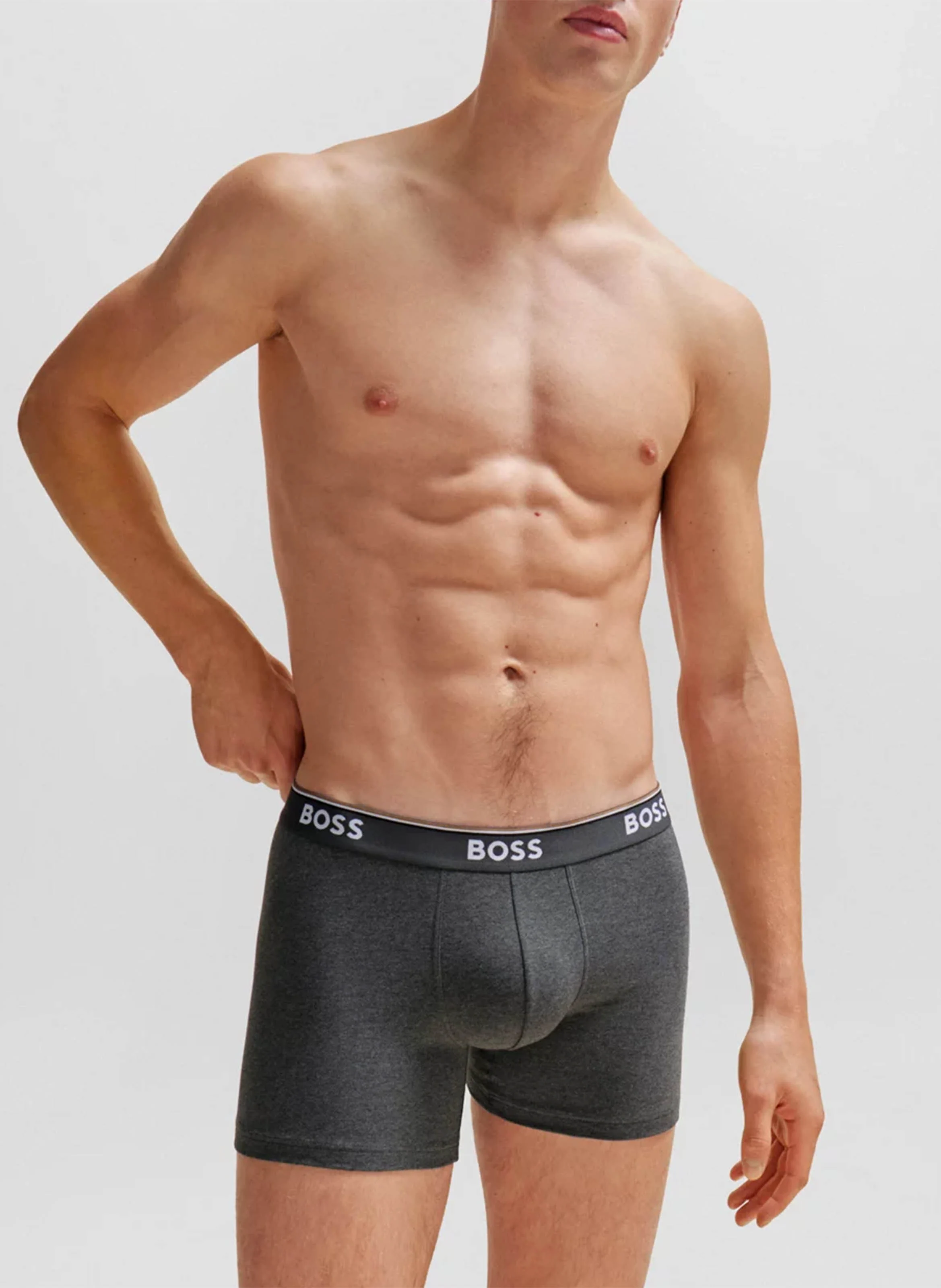 Lot de 3 boxers en coton stretch| Argent