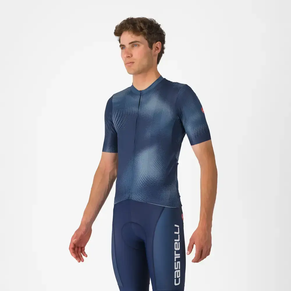 Castelli Vortice Fietsshirt Korte Mouwen Blauw Heren