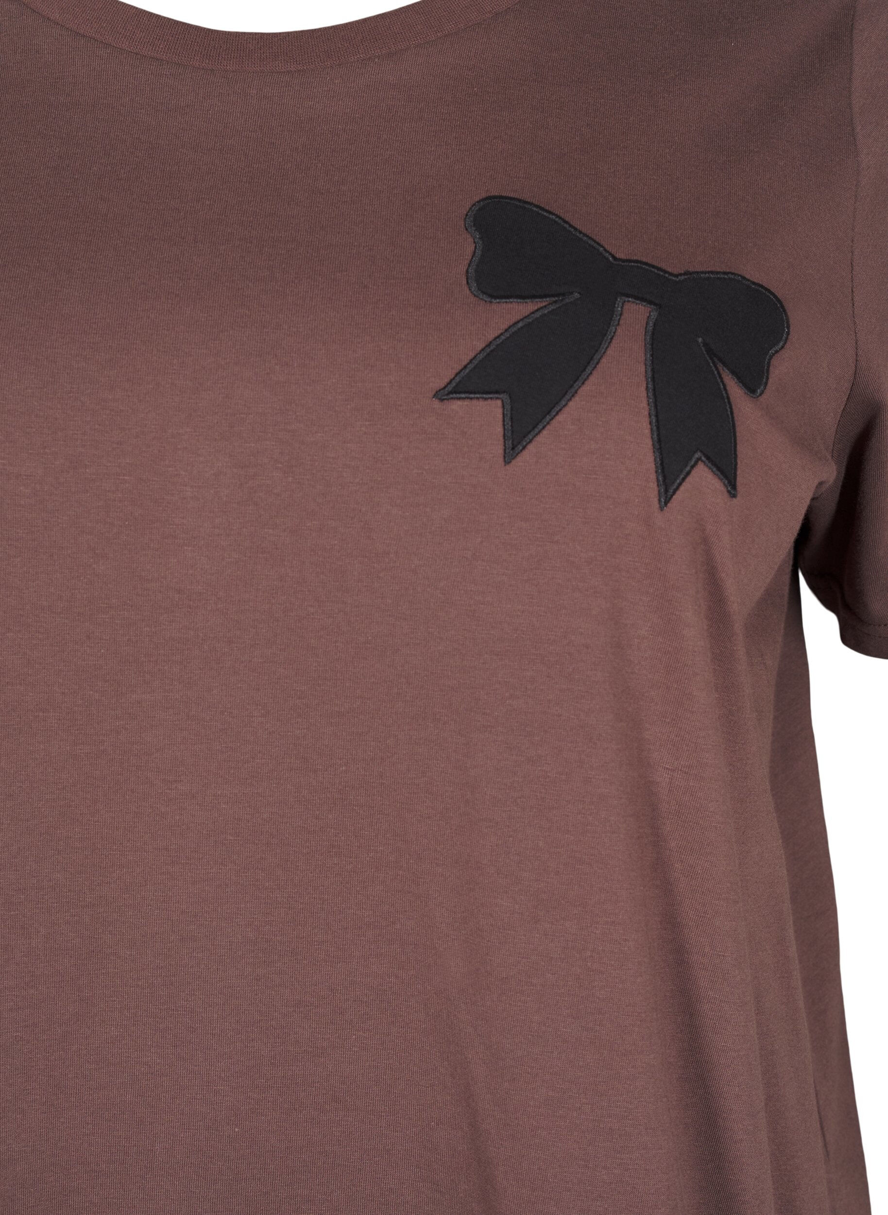 Bomulds t-shirt med sløjfe