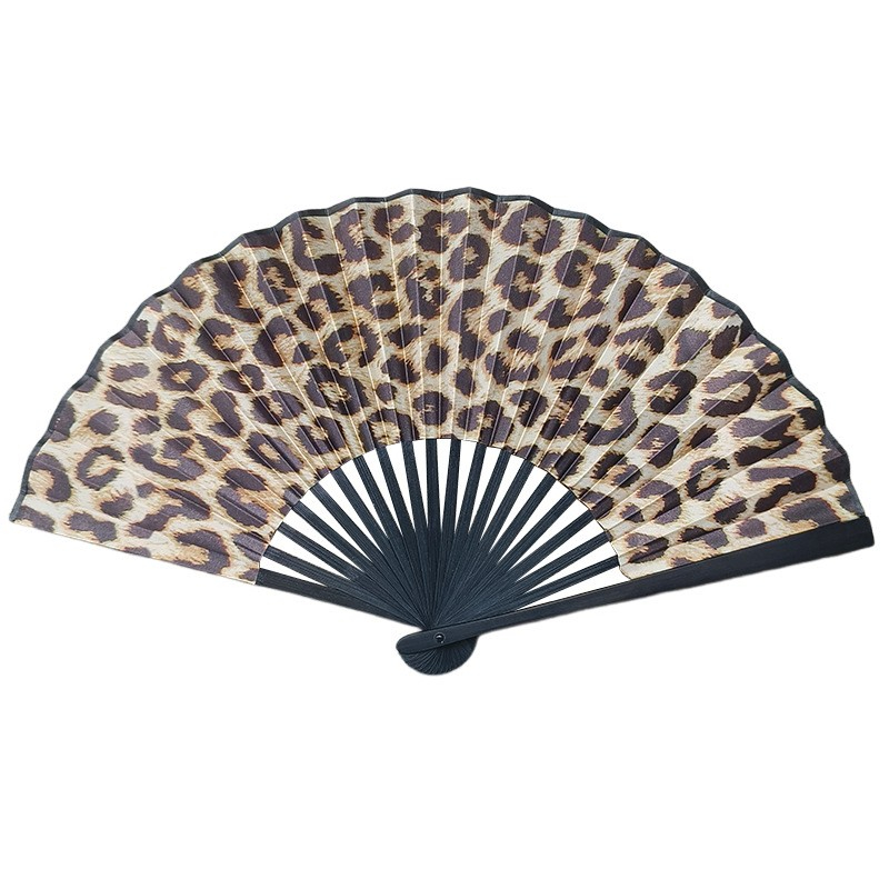 Bambus Fächer Faltbarer Handfächer Sommer Fan - Leopard