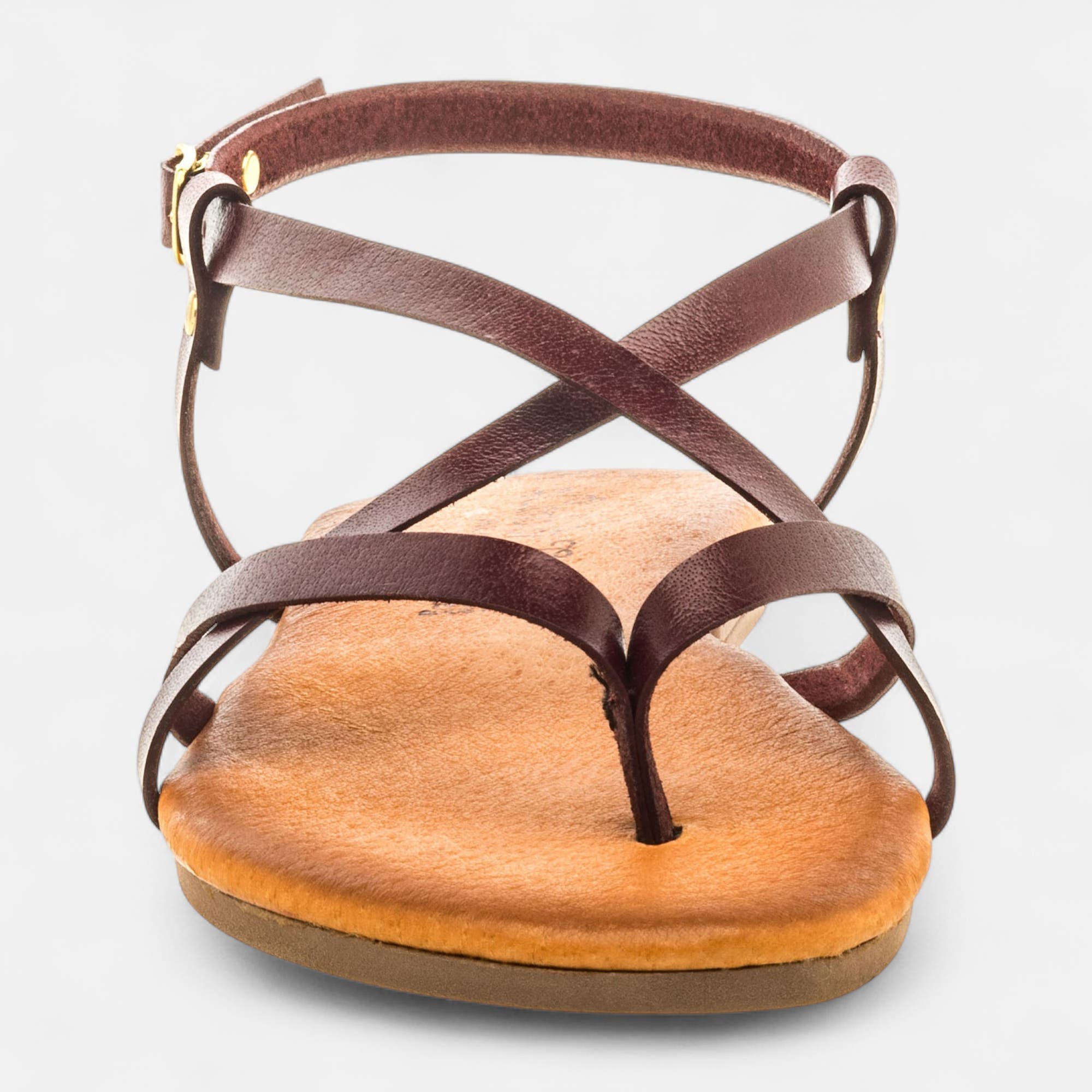 Entre-doigts Femme en cuir bordeaux