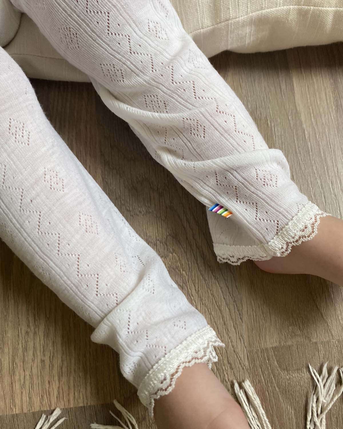 Leggings – Ull 85%, Silke 15% – Pointelle